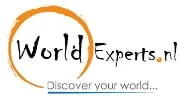 Logo WorldExperts.nl met slogan Ontdek je wereld