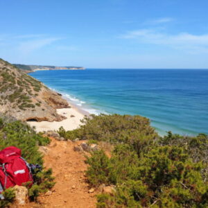 Prachtig kustlandschap met blauwe oceaan en kliffen.